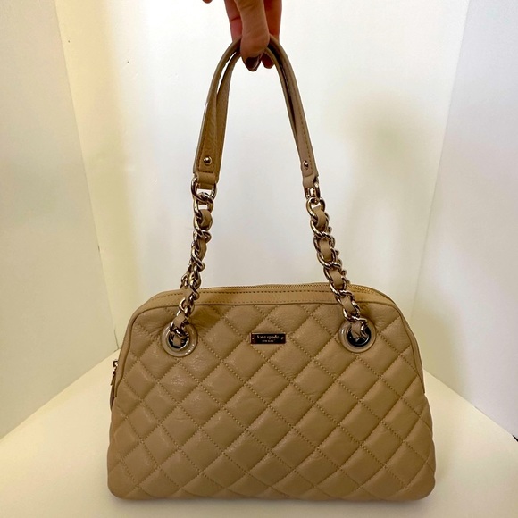 ✨Like New!! KATE SPADE Gold Coast Georgina Quilted Leather Cashew Handbag Purse - Picture 13 of 16